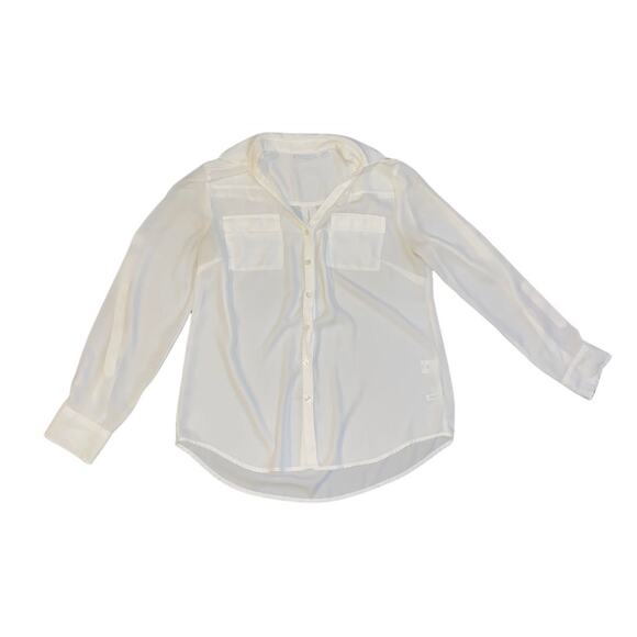 New York & Company Button up Long Sleeve Blouse Size Large Career Office - Picture 1 of 6